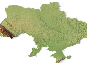 Ukraine 3D relief C4D OBJ STL 3D Модель
