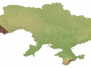 Ukraine 3D relief C4D OBJ STL 3D Модель