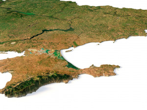 Ukraine 3D relief C4D OBJ STL 3D Модель