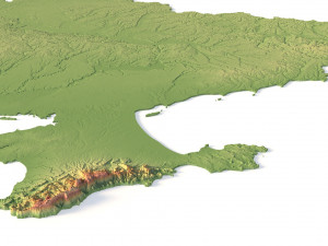 Ukraine 3D relief C4D OBJ STL 3D Модель