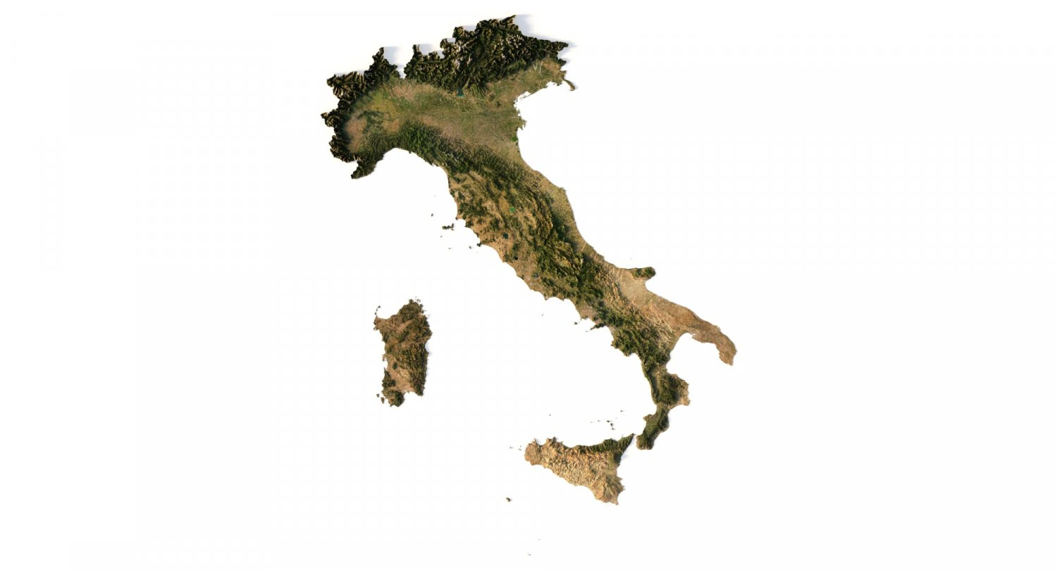 Italy 3D relief C4D OBJ STL 3D Model .c4d .max .obj .3ds .fbx .stl .blend