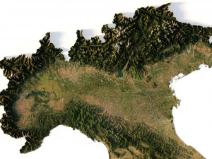 Italy 3D relief C4D OBJ STL 3D Model