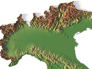 Italy 3D relief C4D OBJ STL Model 3D