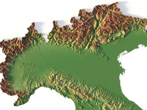 Italy 3D relief C4D OBJ STL 3D Model