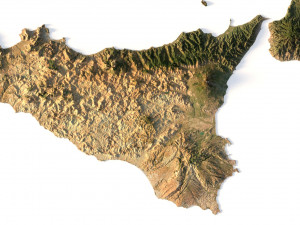Italy 3D relief C4D OBJ STL Model 3D