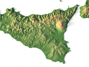 Italy 3D relief C4D OBJ STL Model 3D