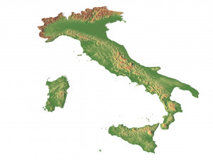 Italy 3D relief C4D OBJ STL Model 3D