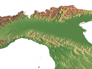 Italy 3D relief C4D OBJ STL Model 3D