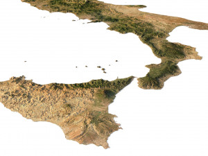 Italy 3D relief C4D OBJ STL Model 3D
