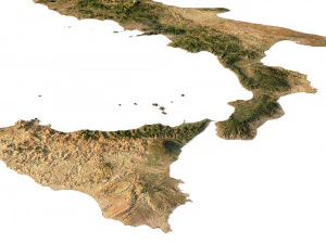 Italy 3D relief C4D OBJ STL 3D Model
