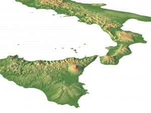 Italy 3D relief C4D OBJ STL Model 3D