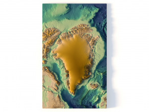 Greenland without water 3D relief C4D STL 3D Model