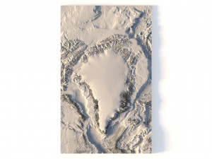 Greenland without water 3D relief C4D STL 3D 모델