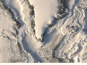 Greenland without water 3D relief C4D STL 3D 모델