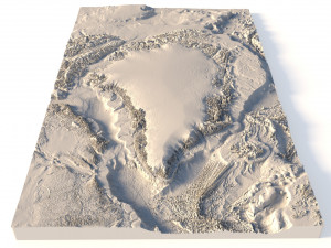 Greenland without water 3D relief C4D STL 3D 모델