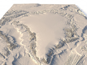 Greenland without water 3D relief C4D STL 3D 모델