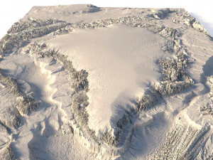 Greenland without water 3D relief C4D STL 3D Model