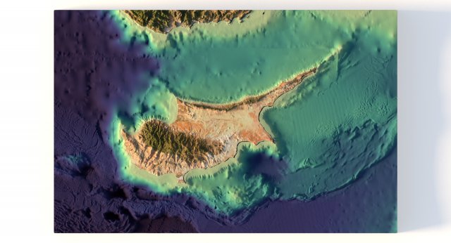 Cyprus relief without water C4D STL Modèle 3D .c4d .max .obj .3ds .fbx .stl .blend