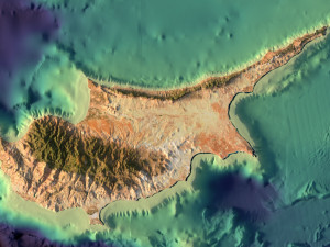 Cyprus relief without water C4D STL Modèle 3D