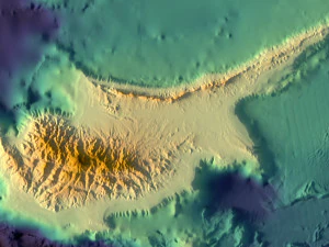Cyprus relief without water C4D STL 3D Model