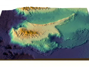 Cyprus relief without water C4D STL 3D Model