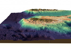 Cyprus relief without water C4D STL Modèle 3D