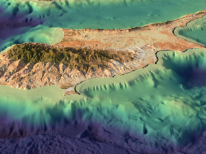 Cyprus relief without water C4D STL Modèle 3D