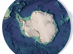 Antarctica 3D map with ice C4D STL 3D Model