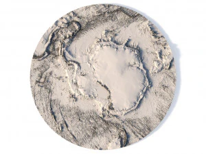 Antarctica 3D map with ice C4D STL 3D Model