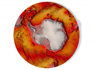 Antarctica 3D map with ice C4D STL 3D Model