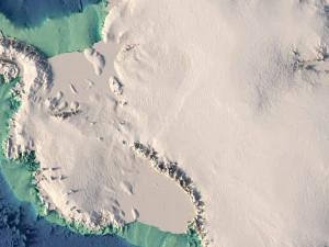 Antarctica 3D map with ice C4D STL 3D Model