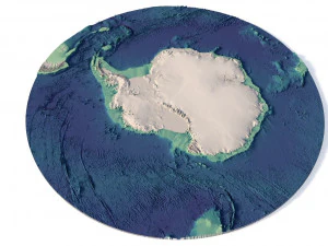 Antarctica 3D map with ice C4D STL 3D Model