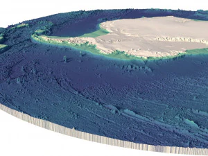 Antarctica 3D map with ice C4D STL 3D Model