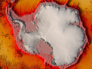 Antarctica 3D map with ice C4D STL 3D Model