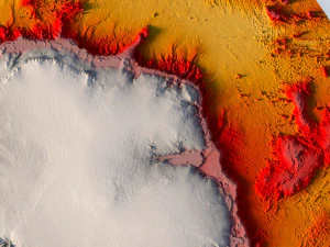 Antarctica 3D map with ice C4D STL 3D Model