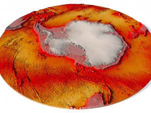 Antarctica 3D map with ice C4D STL 3D Model