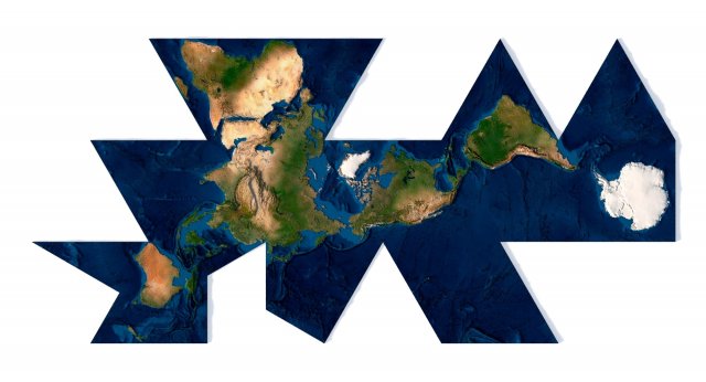 World Map Dymaxion 3D Modelo 3D .c4d .max .obj .3ds .fbx .stl .blend 
