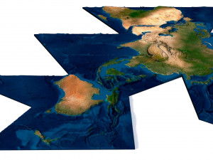 World Map Dymaxion 3D Modelo 3D