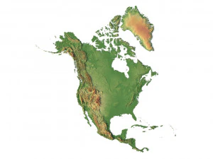 Mapa 3D de Am&eacute;rica del Norte Modelo 3D