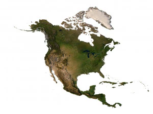 Mapa 3D de Am&eacute;rica del Norte Modelo 3D