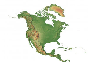 Mapa 3D de Am&eacute;rica del Norte Modelo 3D