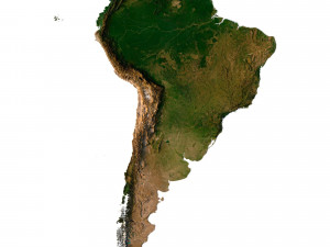 3D map of South America 3D Model