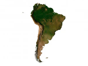 3D map of South America 3D Model