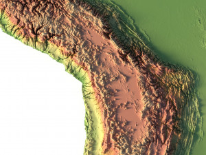 3D map of South America 3Dモデル