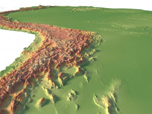 3D map of South America 3D Model