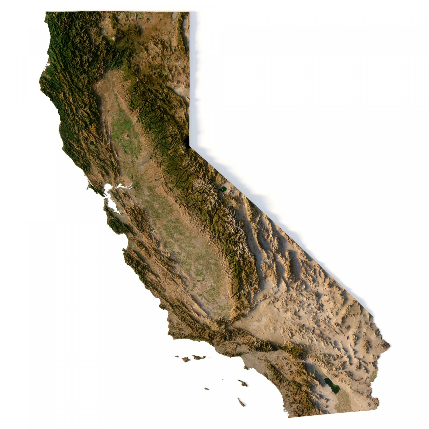 Relief map of California 3D Model .c4d .max .obj .3ds .fbx .stl .blend 