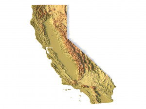 Relief map of California 3D मॉडल