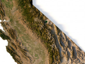 Relief map of California 3D मॉडल