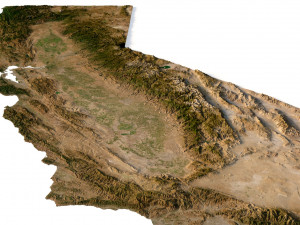 Relief map of California 3D मॉडल