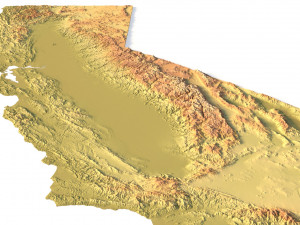 Relief map of California 3D मॉडल